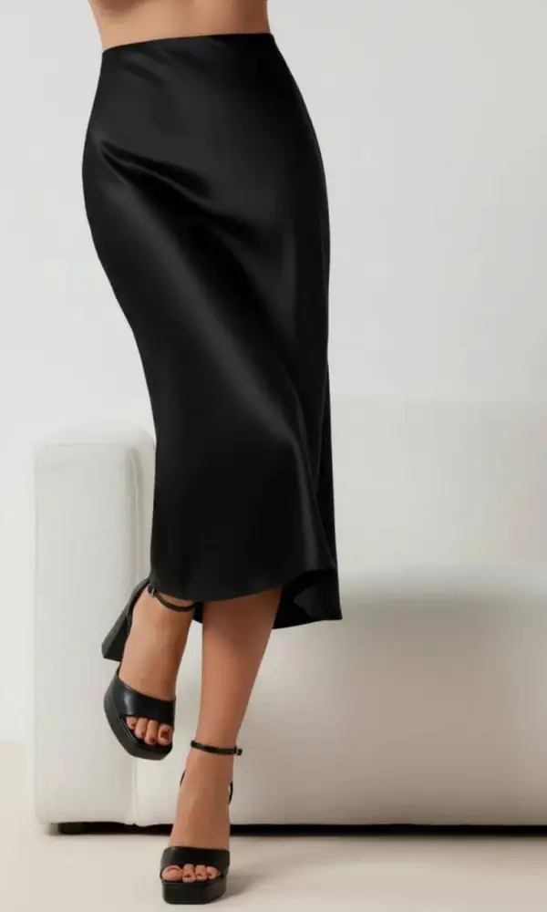 Юбка женская атласная миди (длина 82 см) р-р SS/MM