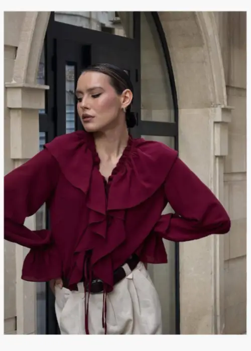 Блузка шёлковая с воланами женская (р-р 42-48)