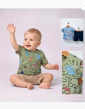 Костюм двойка: шорты и футболка для мальчика (р-р 6-24 мес)