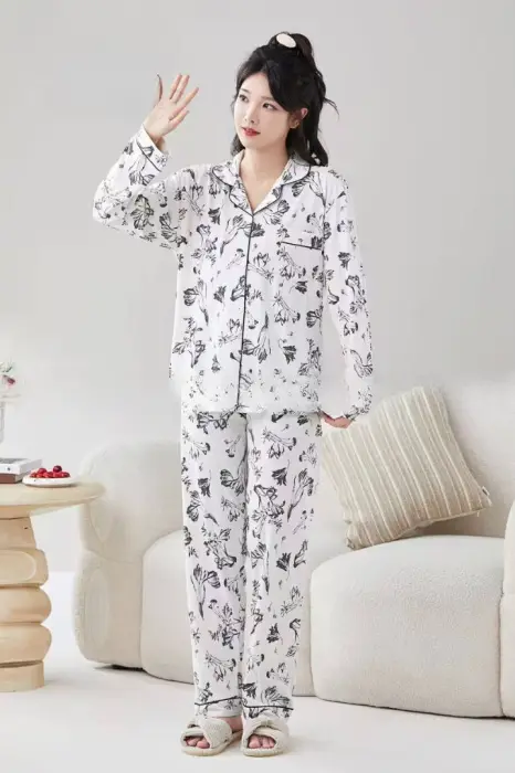 Пижама женская рубашка и брюки (M-XXL)