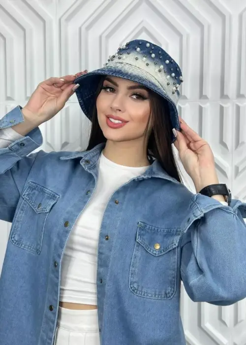 Панама летняя джинсовая женская (57-58)