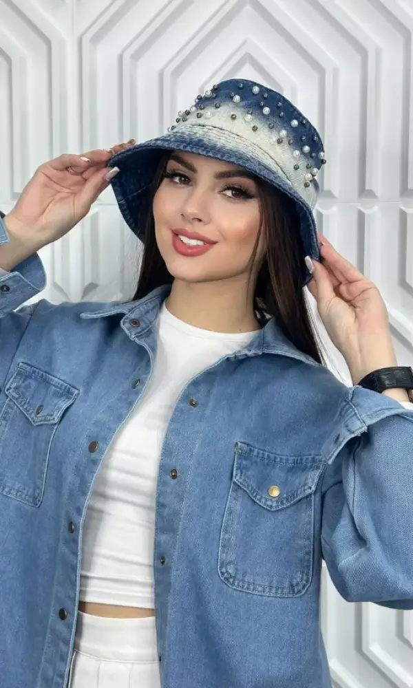 Панама летняя джинсовая женская (57-58)