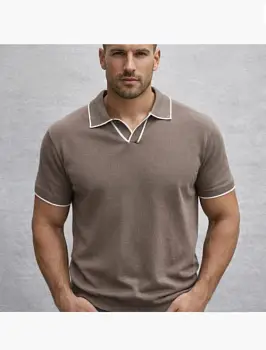 Футболка поло с коротким рукавом летняя мужская (р-р M-3XL)