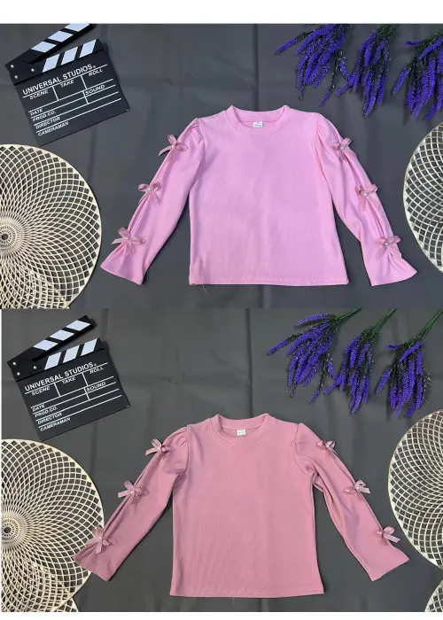 Лонгслив для девочки с бантами р-р 30-38