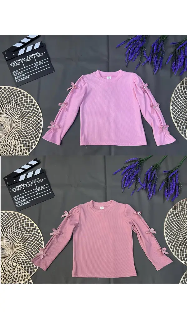 Лонгслив для девочки с бантами р-р 30-38