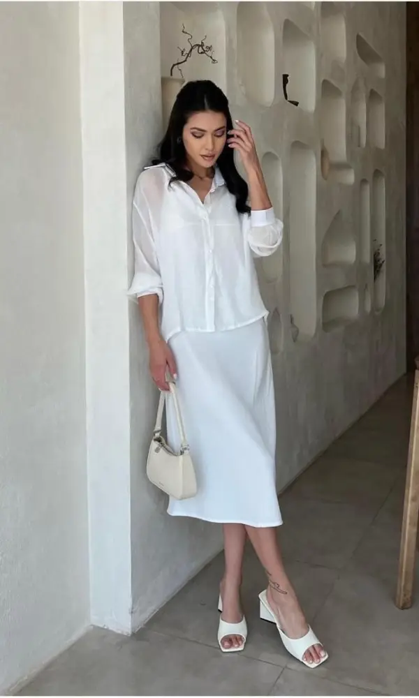 Костюм-двойка платье комбинация и  рубашка ( р-р 42-44)