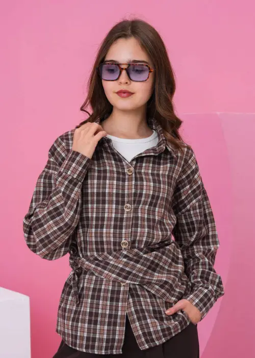 Рубашка с майкой и баской для девочки р-р 36-44