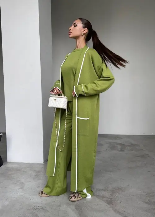 Костюм тройка женский: кардиган-футболка-брюки р-р 42-46