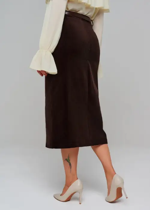 Юбка вельветовая с разрезом р-р 28-33