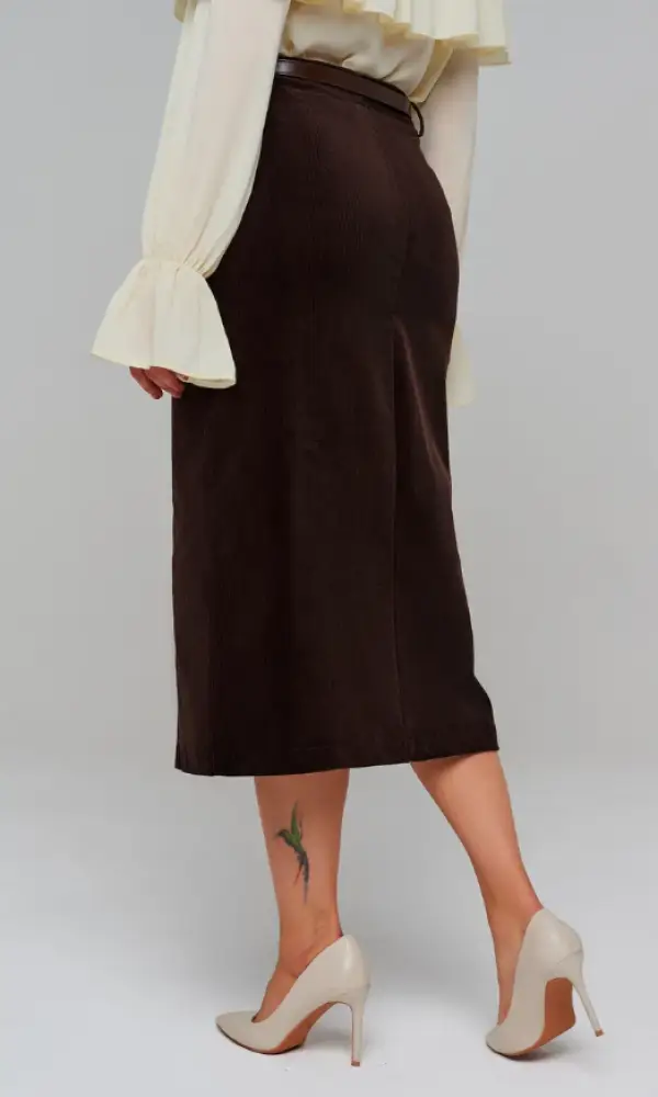 Юбка вельветовая с разрезом р-р 28-33