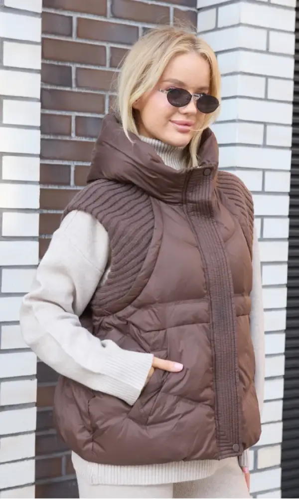 Жилет утепленный с капюшоном дутик стеганный р-р M L XL