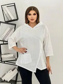 Туника с капюшоном женская летняя (р-р 52-58)