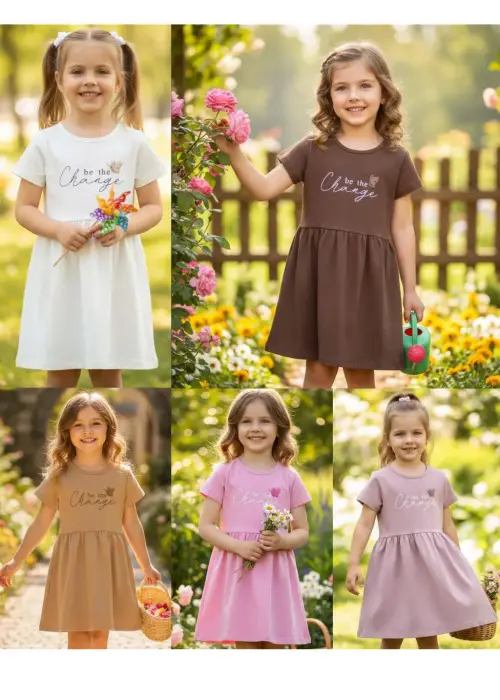 Платье трикотажное для девочки короткий рукав (р-р 3-6 лет)