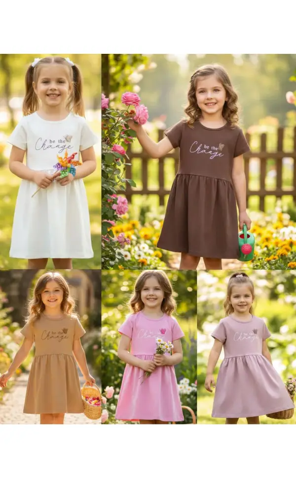 Платье трикотажное для девочки короткий рукав (р-р 3-6 лет)