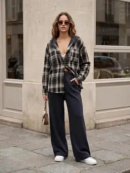 Костюм двойка женский: рубашка с капюшоном+брюки (р-р 42-44)