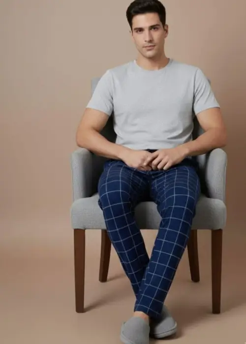 Брюки домашние в клетку мужские р-р 48-56