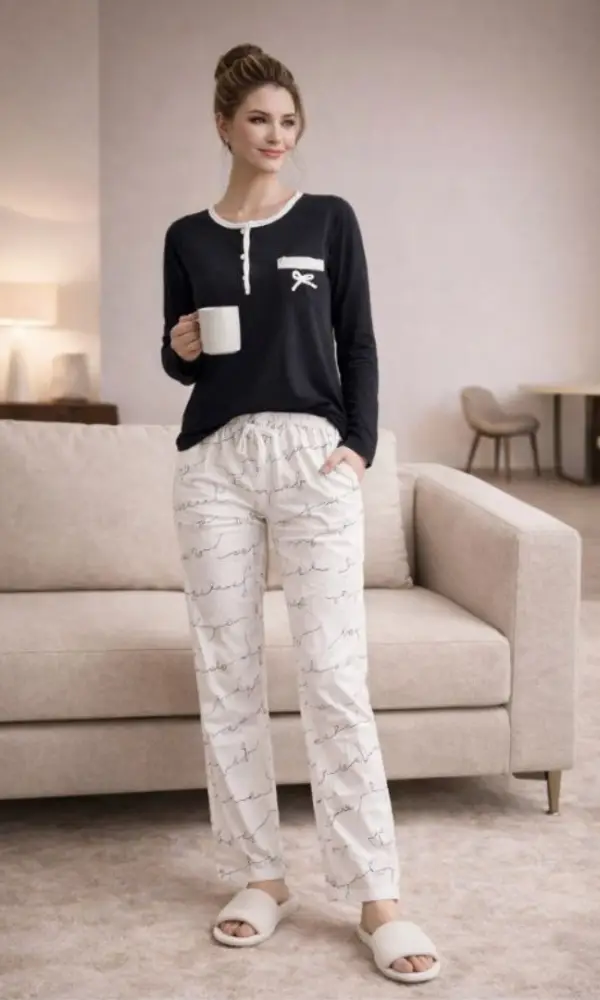 Пижама женская кофта с длинным рукавом+брюки р-р 46-56