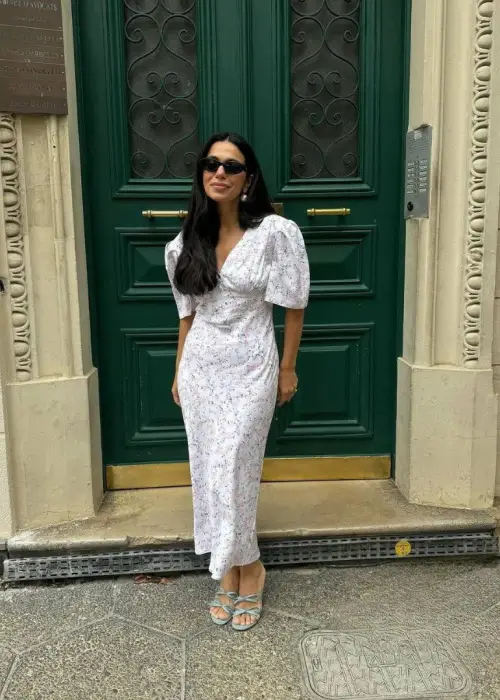 Платье макси с драпировкой на груди женское (р-р 42-48)