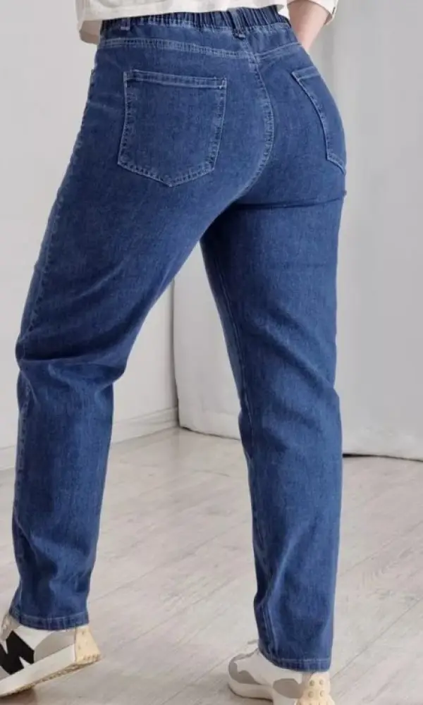 Женские джинсы на резинке ,синие ( р-р 30-36)