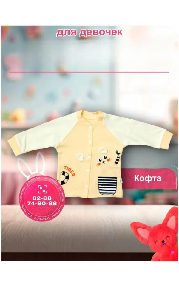 Кофточка на кнопках для девочки р-р 62-86