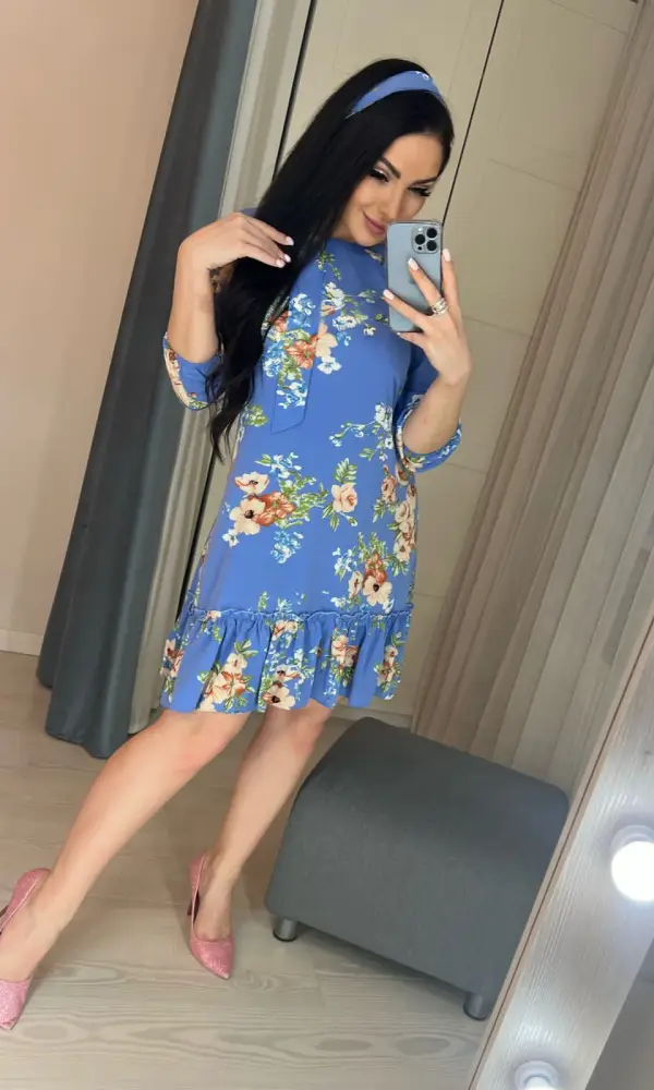 Платье женское нарядное, одноярусное, принт ( р-р 42-46)