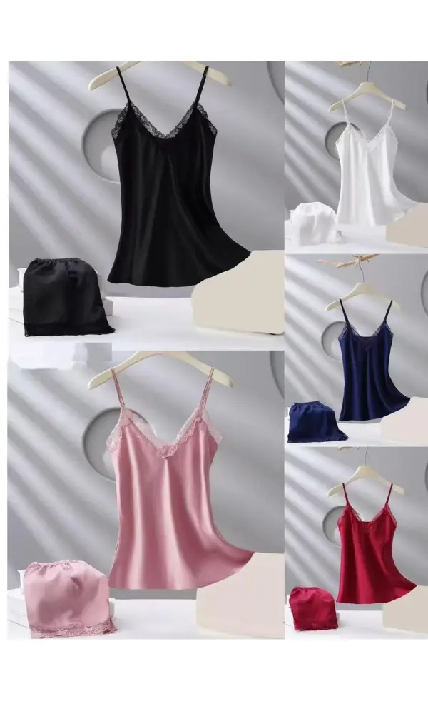 Комплект "Атласный" женский, майка и шорты, однотонный (р-р 42-50)