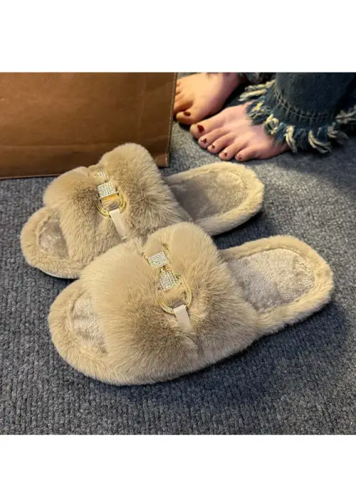 Тапочки пушистые открытые женские р-р 36-41