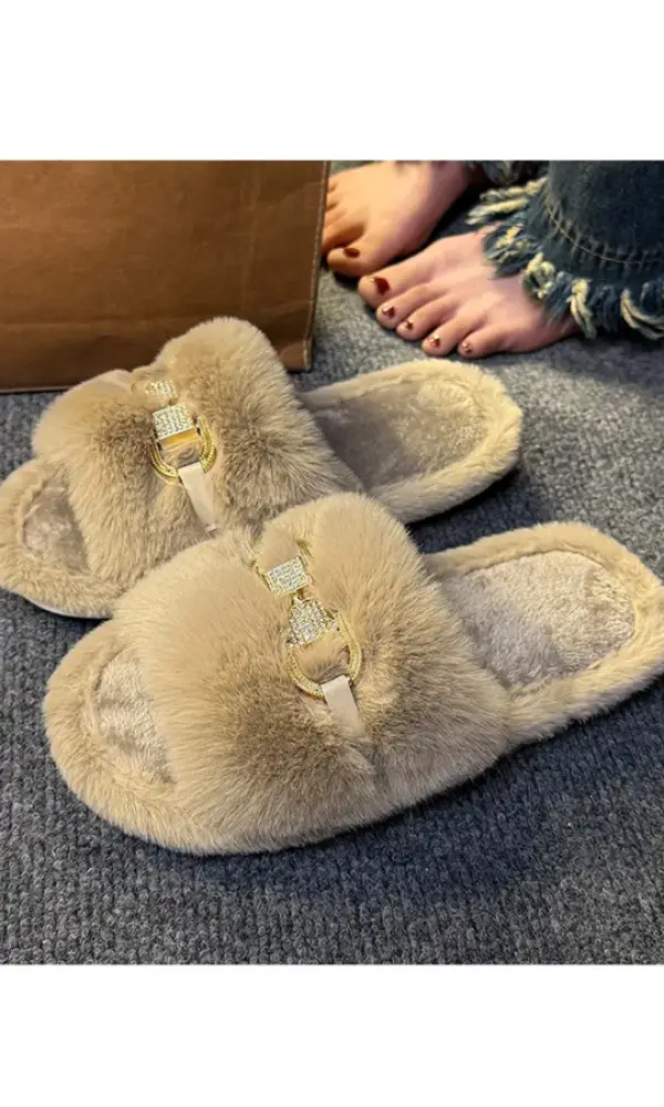 Тапочки пушистые открытые женские р-р 36-41