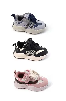 Кроссовки детские на липучке и шнурках (р-р 26-31)