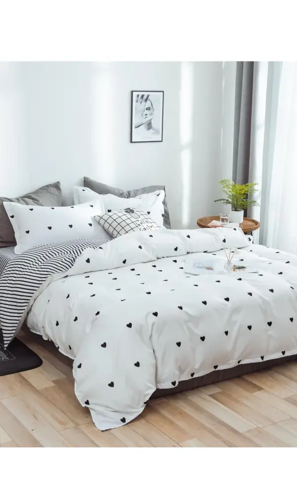 Комплект постельного белья с принтом, поплин (Семейный)