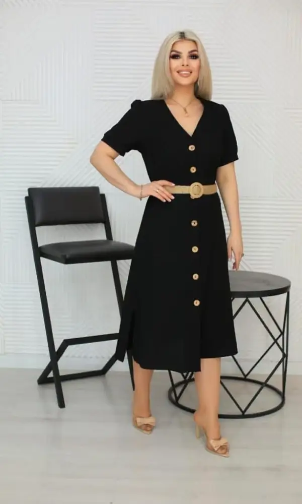 Платье женское на пуговицах с ремнем ( р-р 48-54)