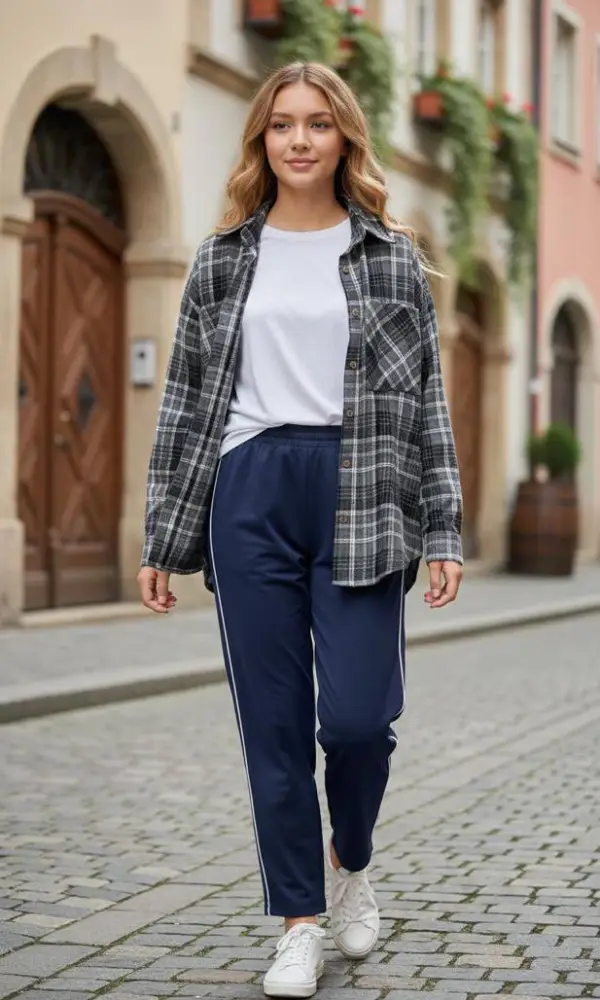 Рубашка двойка в клетку для девочки р-р 36-44