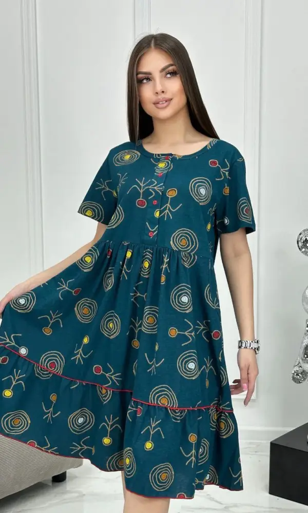 Домашнее платье с пуговками(р-р 50-60)