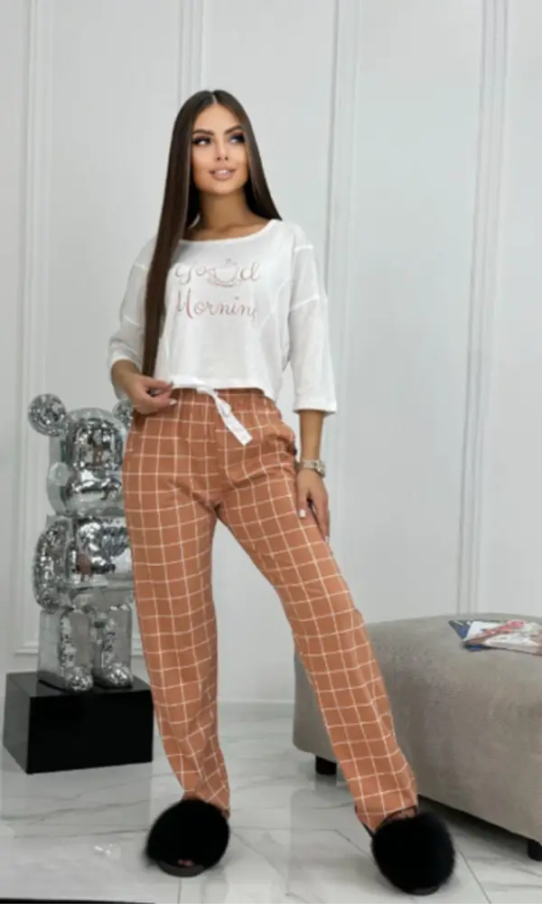 Комплект пижама женская кофта-брюки р-р 44-54