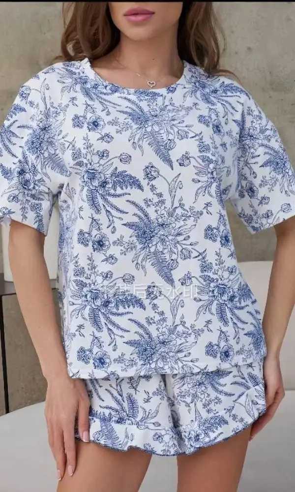 Пижама женская с шортами и футболкой принт (р-р S-XL)