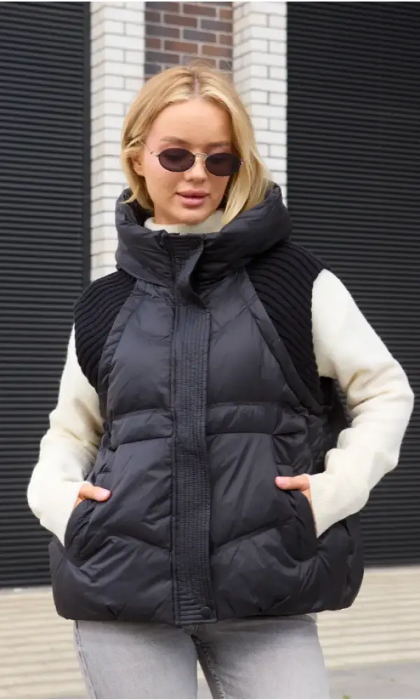 Жилет утепленный с капюшоном дутик стеганный р-р M L XL