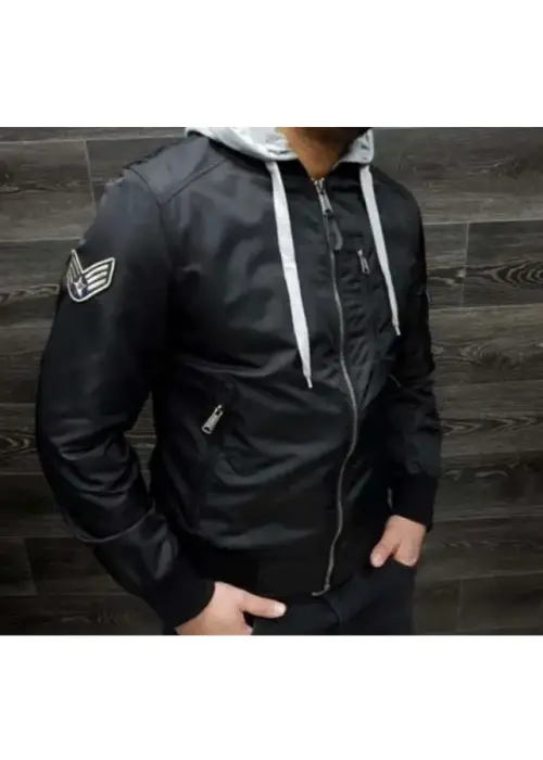 Бомбер с капюшоном мужской (р-р 50-60)