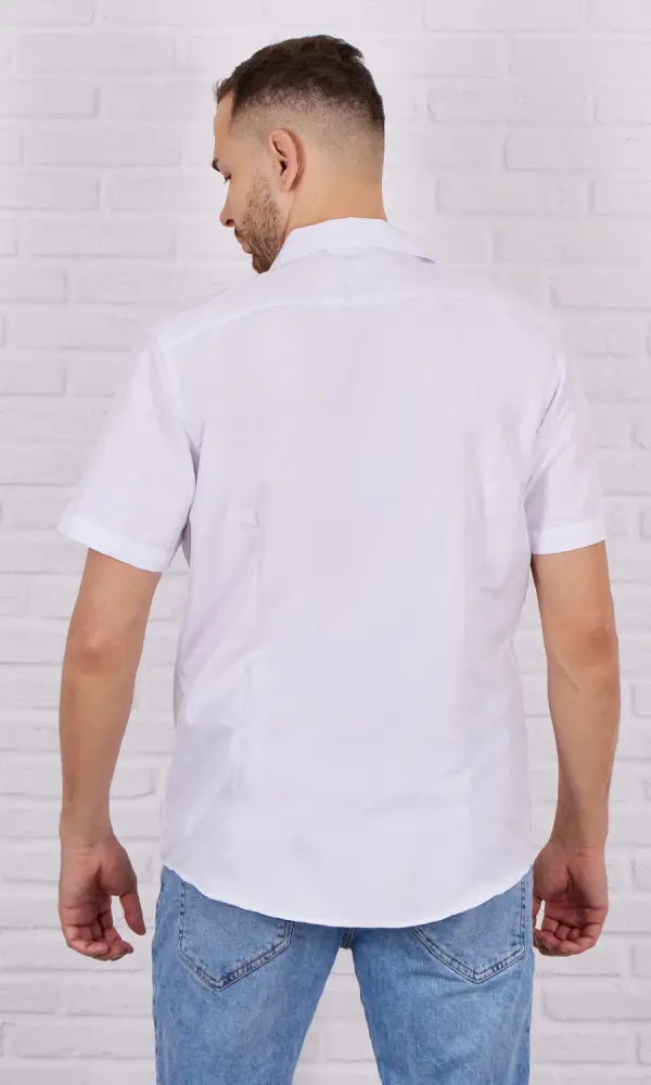 Рубашка мужская "Классика", с коротким рукавом, однотонная (р-р 44-56)