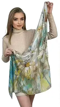 Палантин женский цветочный принт (р-р 90*90)