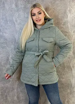 Куртка женская демисезонная с капюшоном (р-р 50-58)