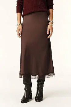 Юбка кружевная атласная миди (р-р 42-44)