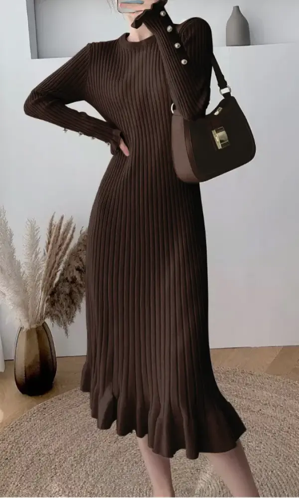 Платье тёплое вязаное лапша миди р-р 42-48 единый