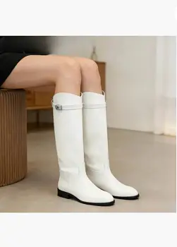 Кожаные сапоги высокие женские (р-р 36-41)