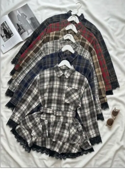 Платье- рубашка в клетку женское р-р 42-44