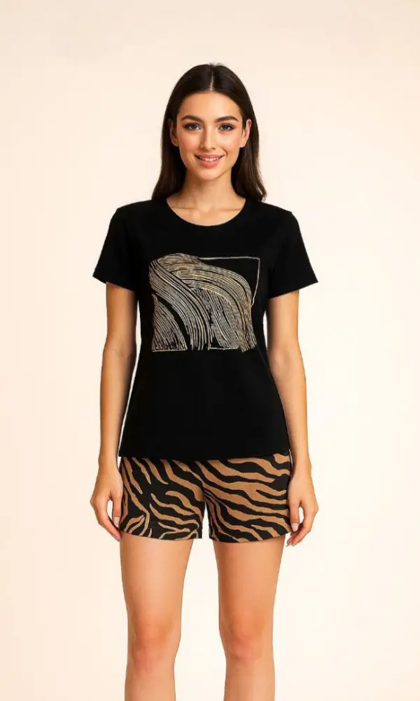 Женская пижама с шортами и футболкой  хлопковая ( р-р 48-56)