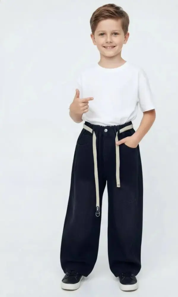 Джинсы широкие на резинке для мальчика (р-р 110-160)