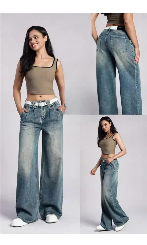 Джинсы трубы широкие женские (р-р 25-30)