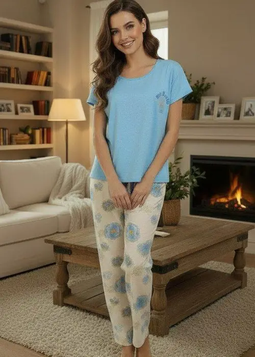 Пижама женская футболка и брюки (р-р 44-54)