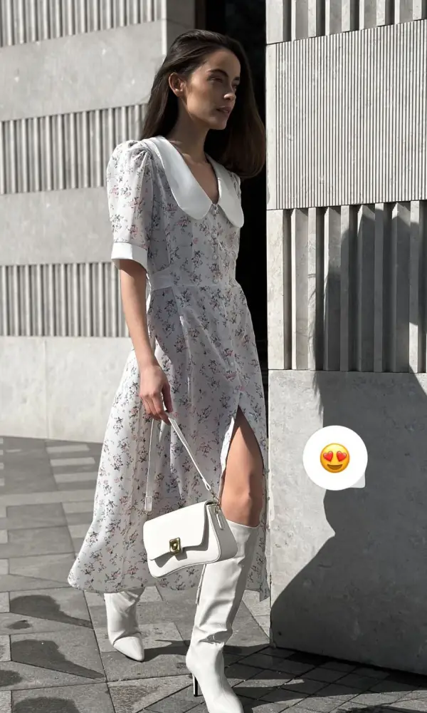 Женское платье цветочный принт с воротничком ( р-р 42-48)