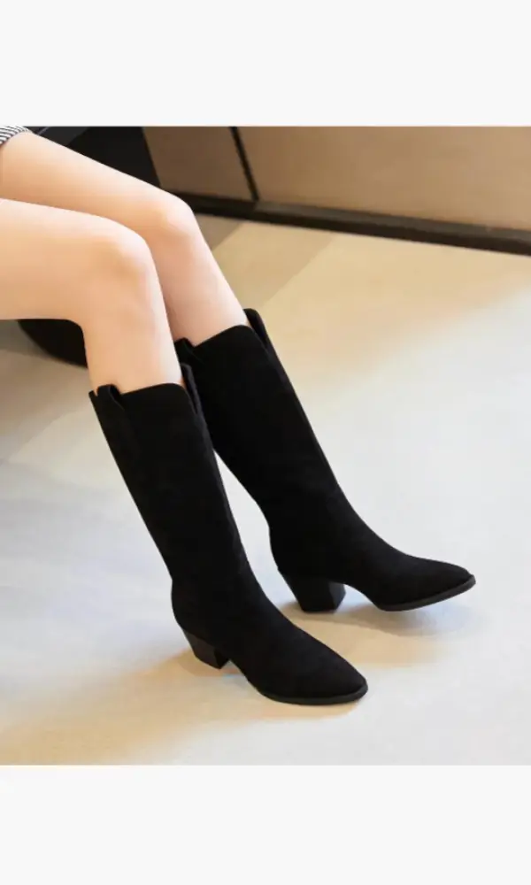 Сапоги казаки замшевые высокие женские (р-р 36-41)